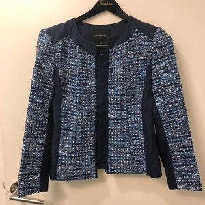 Tweed combo fabric jacket